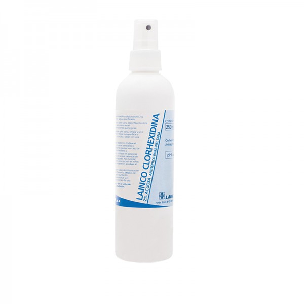 Chlorhexidine 2% aqueuse en spray de 250 ml : Désinfectant avant chirurgie, ponctions et injections